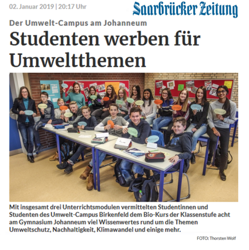 Artikel aus der Saarbrücker Zeitung 02.01.19