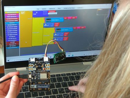 Bildschirm mit Programm der CO2-Ampel