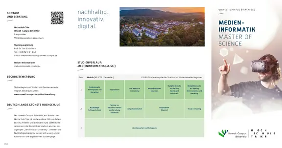 Download des Flyer zum Studiengang "Medieninformatik" Master of Science