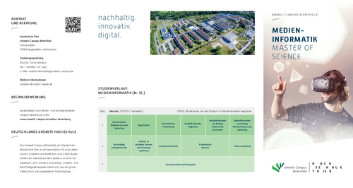 Download des Flyer zum Studiengang "Medieninformatik" Master of Science