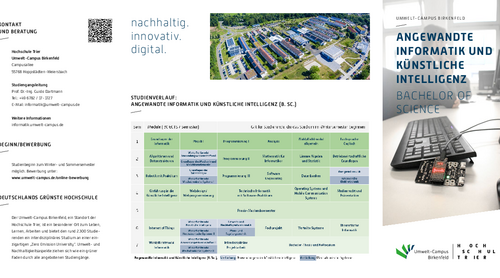 Download des Flyer zum Studiengang "Angewandte Informatik und Künstliche Intelligenz - Praxisintegriert" Bachelor of Science