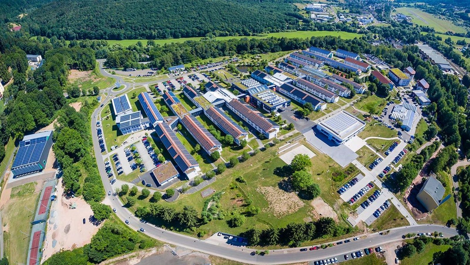 Aerial view of the environmental campus from summer 2015