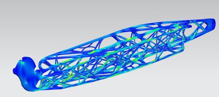 Abbildung 4: Computeranimation der Belastungssimulation (Siemens NX aufgenommen von Lauri Hoffmann)