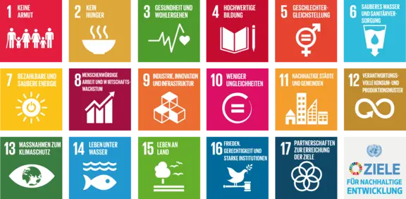 [Translate to Englisch:] Übersicht: Die globalen Ziele für nachhaltige Entwicklung 