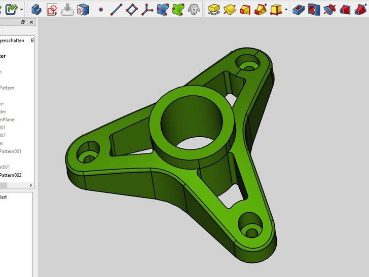 Screenshot der freien CAD Software FreeCAD