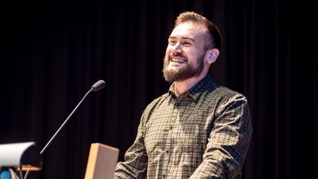 Marco Getrey, Absolventenredner bei seiner Rede