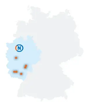 RENN.west Karte von Deustschland mit eingetragenen Regionen