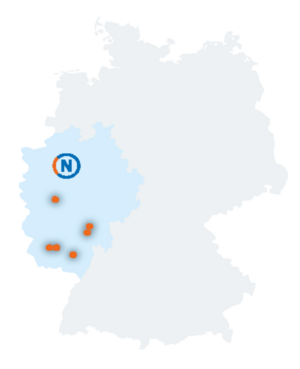 RENN.west Karte von Deustschland mit eingetragenen Regionen