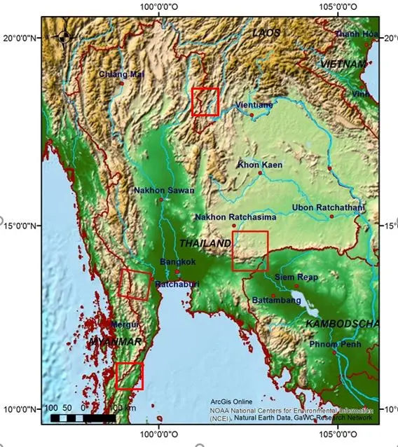 Lage der Untersuchungsgebiete