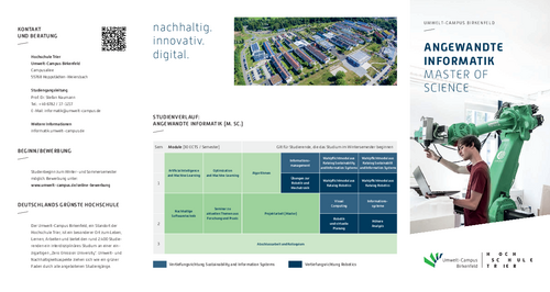 Download des Flyer zum Studiengang "Angewandte Informatik" Master of Science