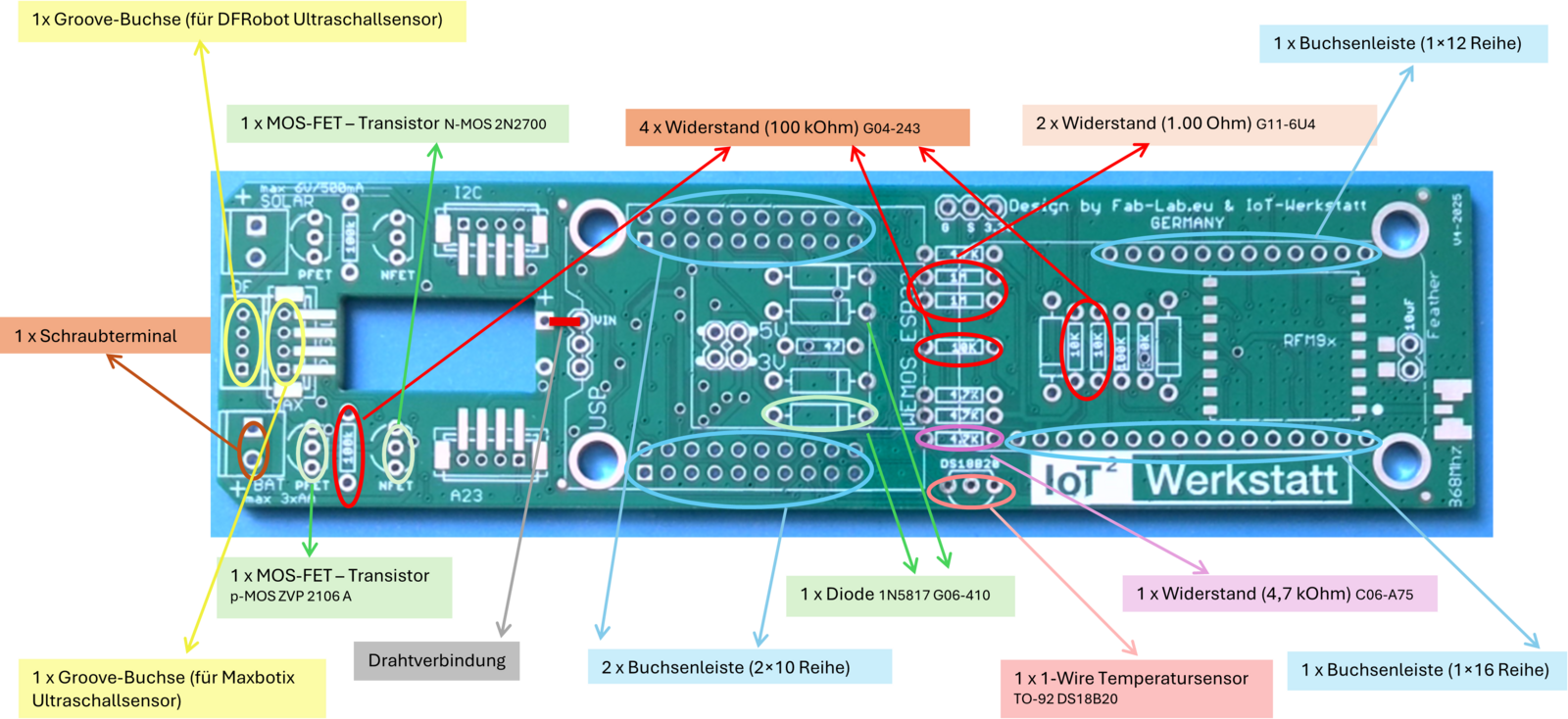 Platinenbestückung Variante 2 "Batterien"