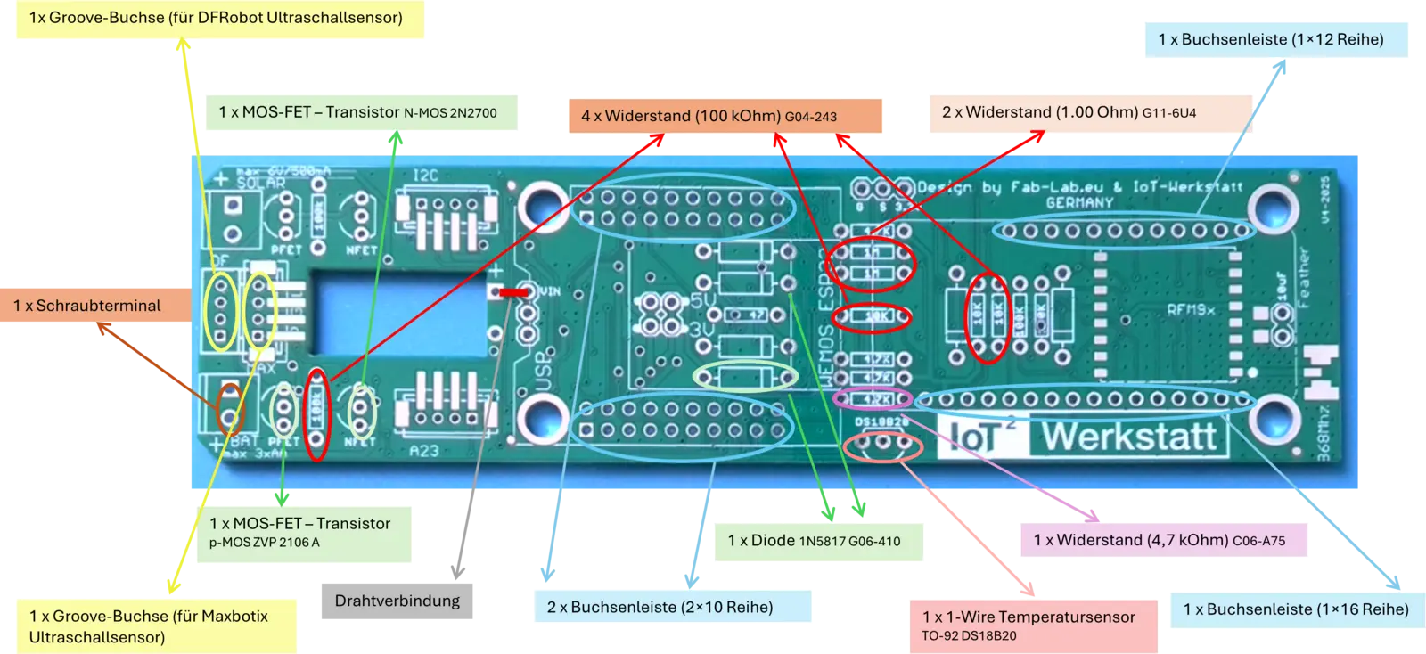 Platinenbestückung Variante 2 "Batterien"